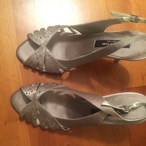 Silver Nina sandals with rhinestone detailing